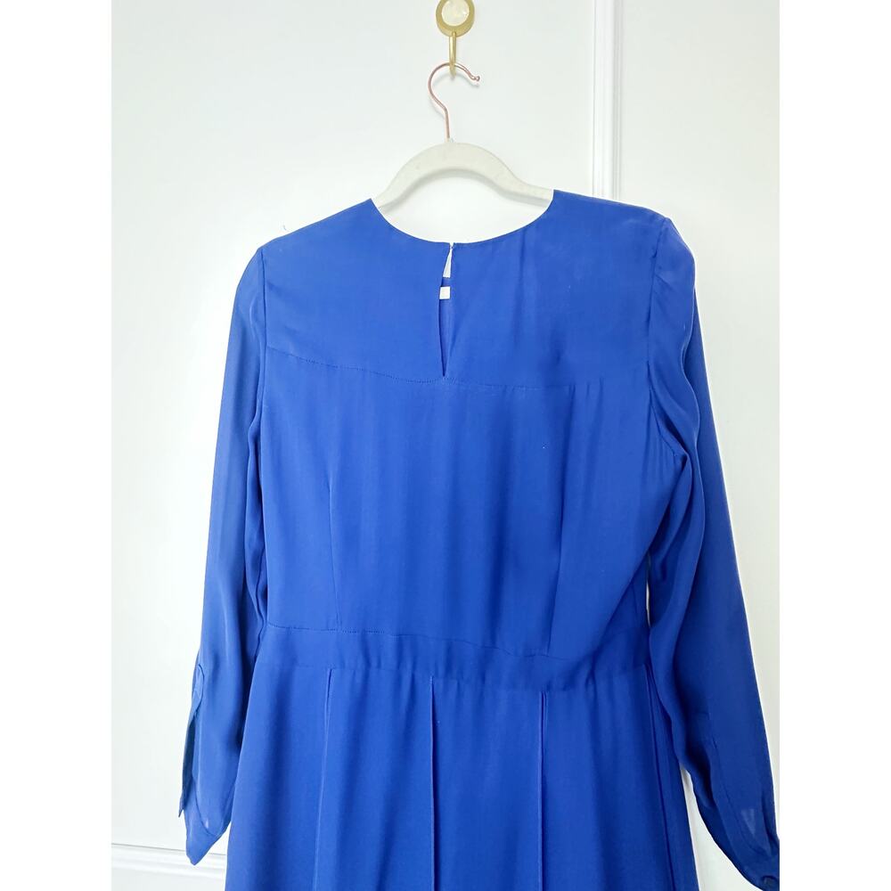 Jenni Kayne Blue Silk Long Sleeve Dress Size M - Picture 5 of 11